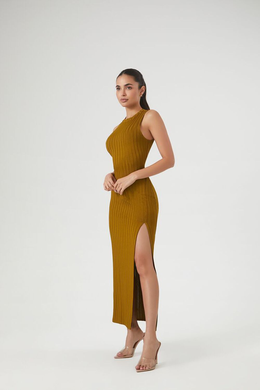 Ribbed Knit Sleeveless Maxi Dress